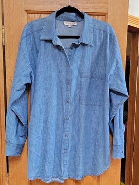 LOFT Chambray Cotton Denim Shirt